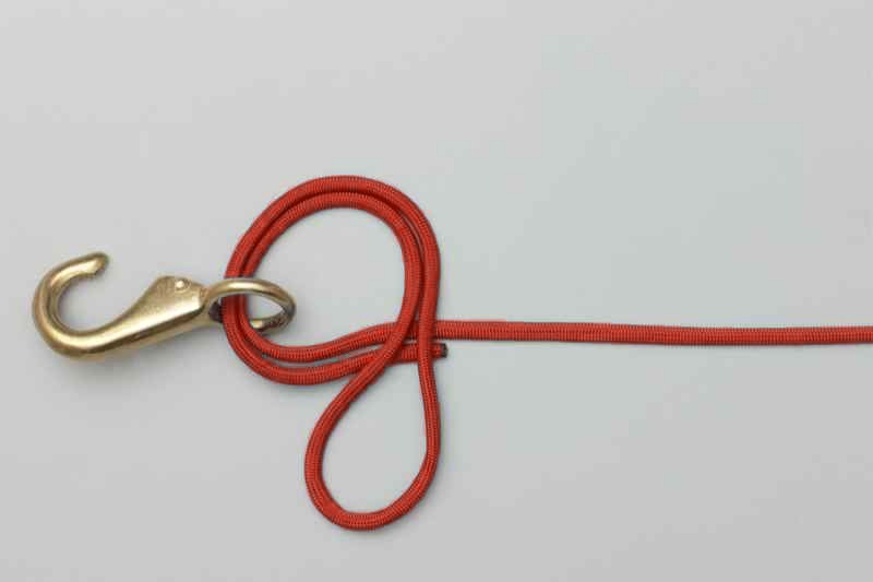 Overhand knot started in the doubled line